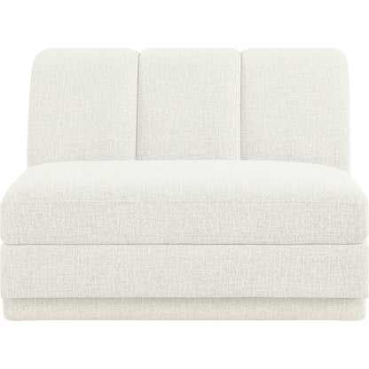 Modari Cream Fabric Upholstered Armless Chair