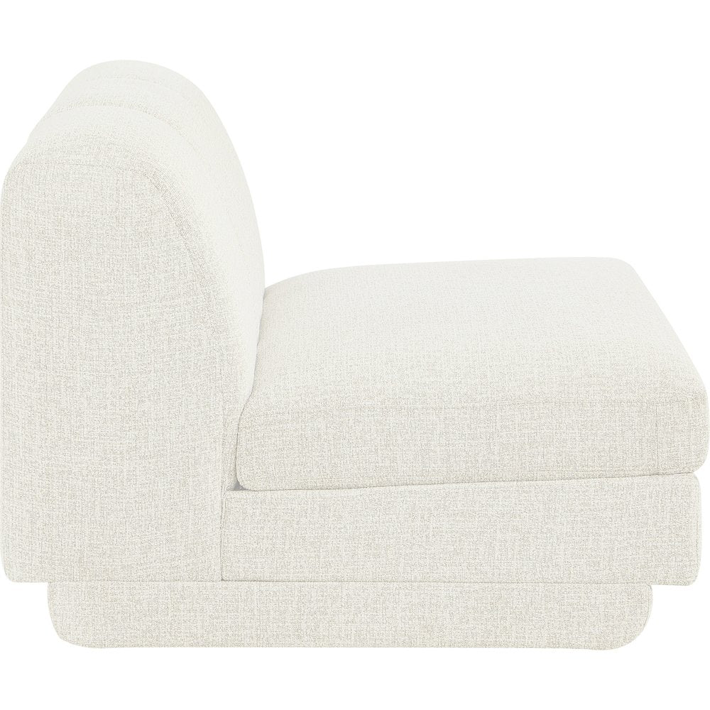 Modari Cream Fabric Upholstered Armless Chair