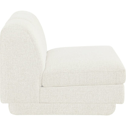 Modari Cream Fabric Upholstered Armless Chair