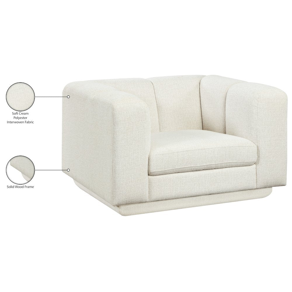 Modari Cream Fabric Upholstered Chair