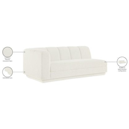 Modari 76.75" Cream Fabric Upholstered Left Arm Sofa