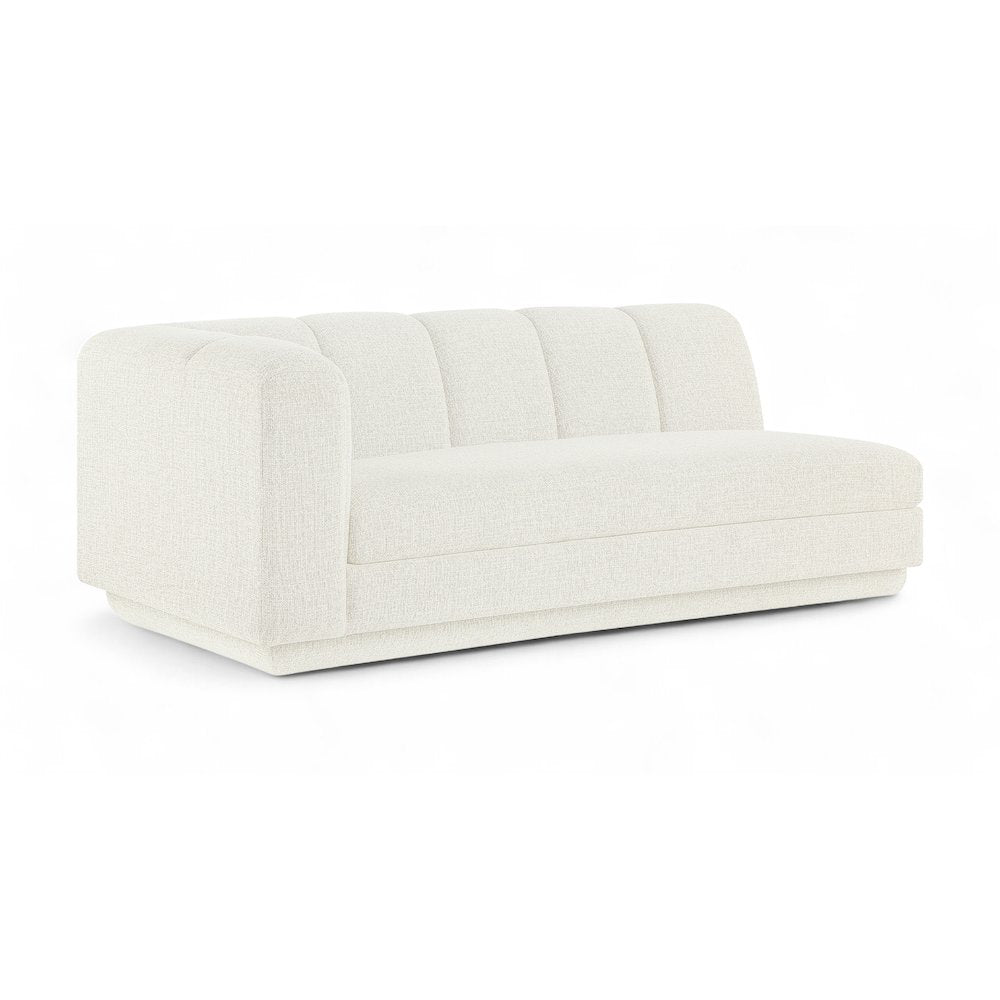 Modari 76.75" Cream Fabric Upholstered Left Arm Sofa