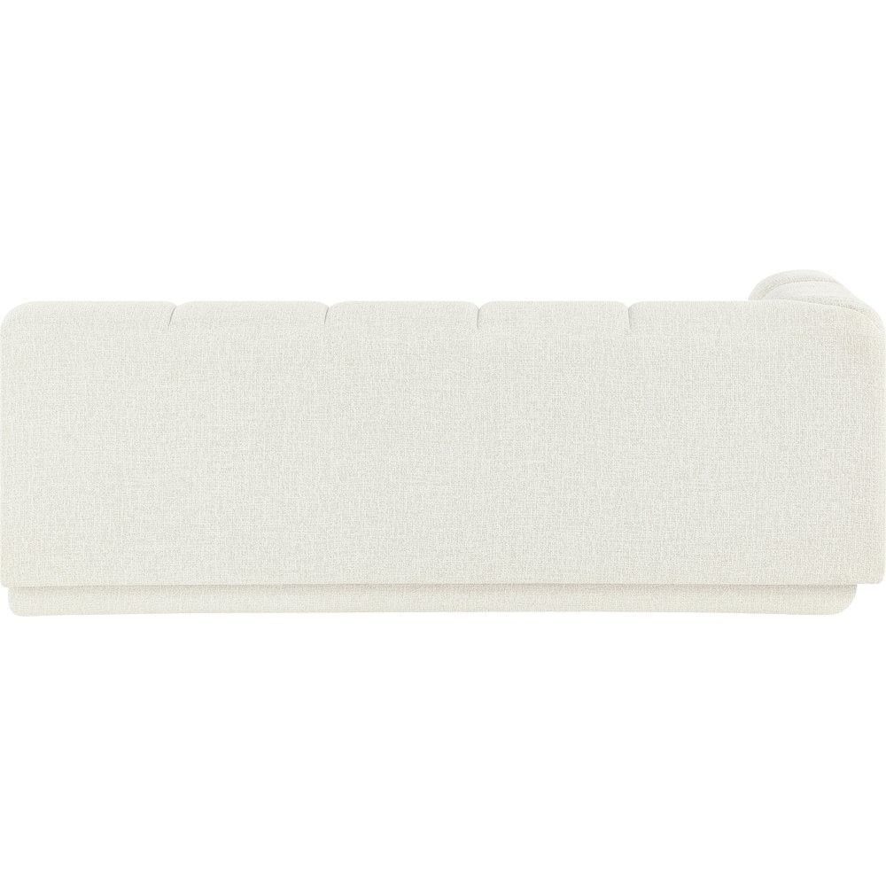 Modari 76.75" Cream Fabric Upholstered Left Arm Sofa