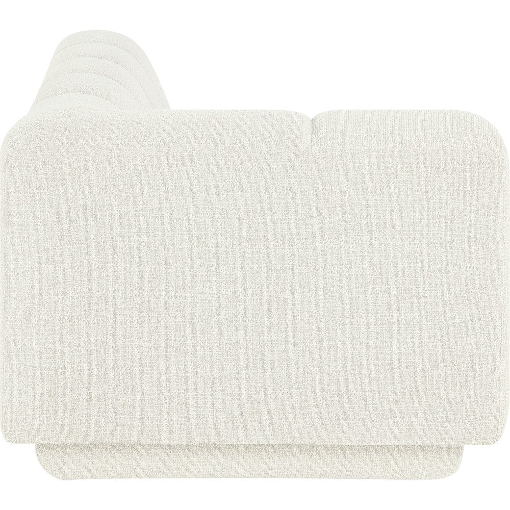 Modari 76.75" Cream Fabric Upholstered Left Arm Sofa