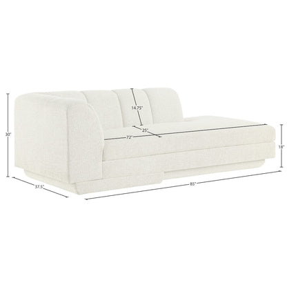 Modari Cream Fabric Upholstered Left Arm Chaise