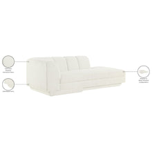 Modari Cream Fabric Upholstered Left Arm Chaise