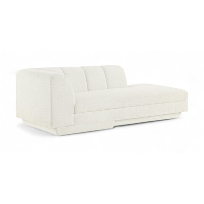 Modari Cream Fabric Upholstered Left Arm Chaise