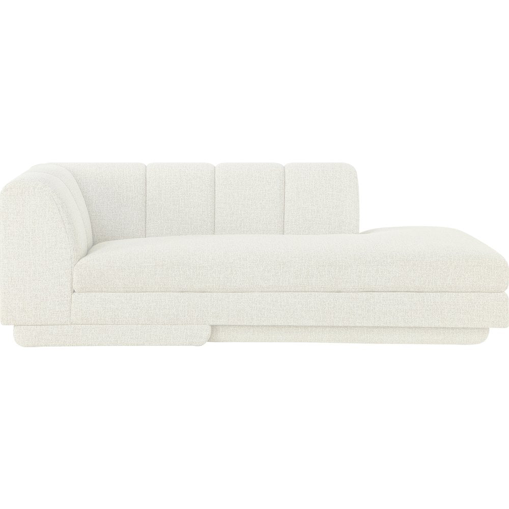 Modari Cream Fabric Upholstered Left Arm Chaise