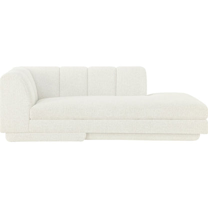 Modari Cream Fabric Upholstered Left Arm Chaise