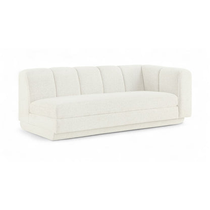 Modari 76.75" Cream Fabric Upholstered Right Arm Sofa