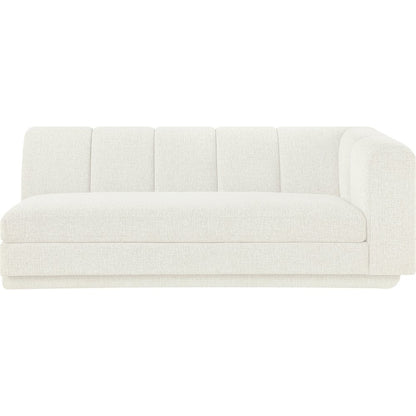 Modari 76.75" Cream Fabric Upholstered Right Arm Sofa