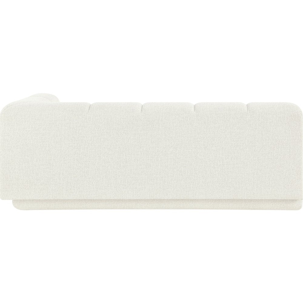 Modari 76.75" Cream Fabric Upholstered Right Arm Sofa
