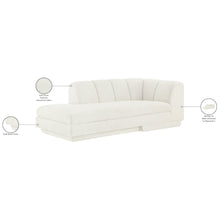 Modari Cream Fabric Upholstered Right Arm Chaise