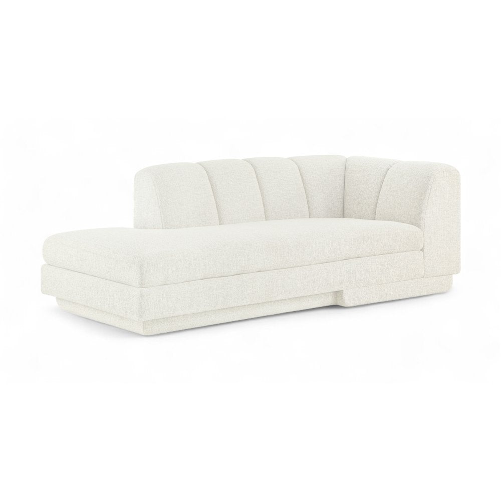 Modari Cream Fabric Upholstered Right Arm Chaise