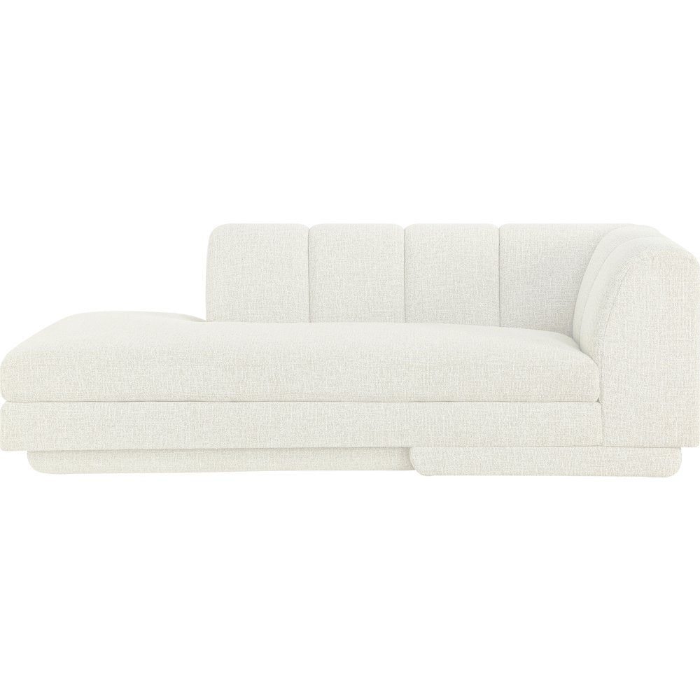 Modari Cream Fabric Upholstered Right Arm Chaise