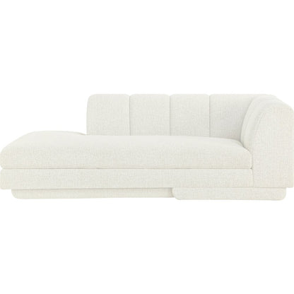 Modari Cream Fabric Upholstered Right Arm Chaise