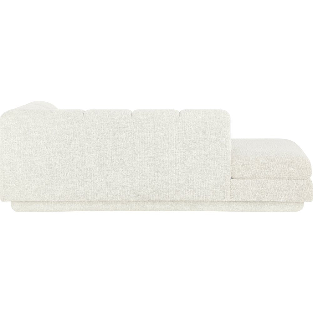 Modari Cream Fabric Upholstered Right Arm Chaise
