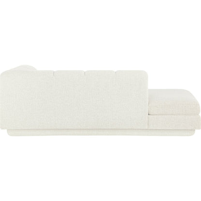 Modari Cream Fabric Upholstered Right Arm Chaise