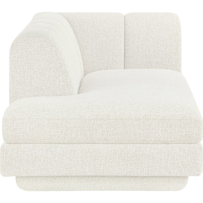 Modari Cream Fabric Upholstered Right Arm Chaise
