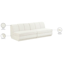 Modari Cream Fabric Upholstered 2pc. Modular Sofa
