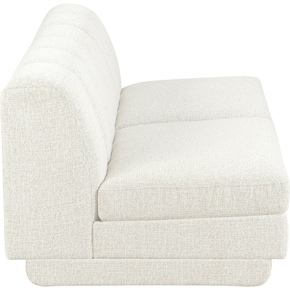 Modari Cream Fabric Upholstered 2pc. Modular Sofa