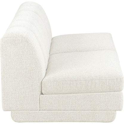 Modari Cream Fabric Upholstered 2pc. Modular Sofa