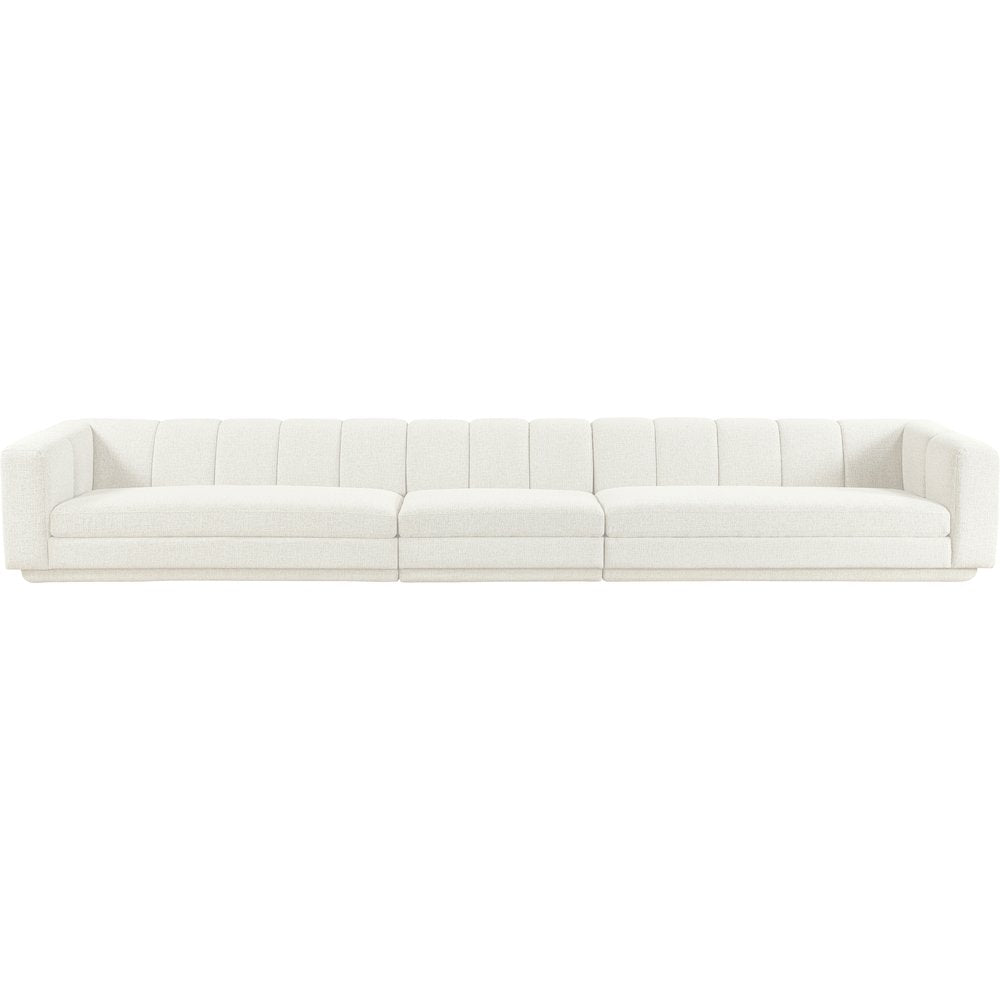 Modari Cream Fabric Upholstered 3pc. Modular Sofa