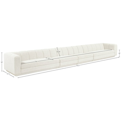 Modari Cream Fabric Upholstered 4pc. Modular Sofa