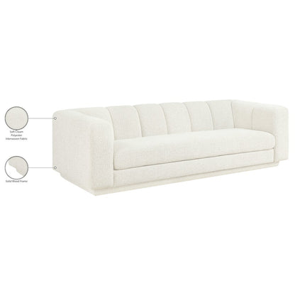 Modari 95" Cream Fabric Upholstered Sofa