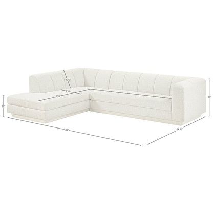 Modari Cream Fabric Upholstered 2pc. Modular Sectional