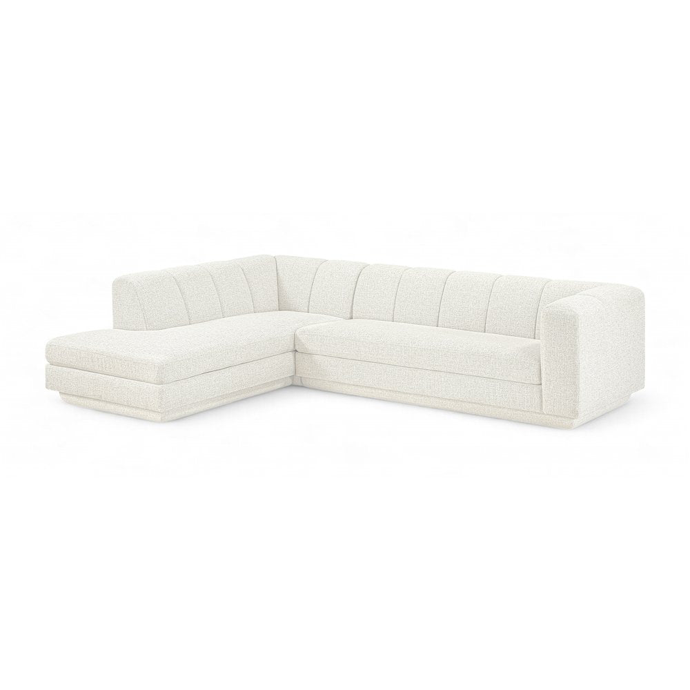 Modari Cream Fabric Upholstered 2pc. Modular Sectional
