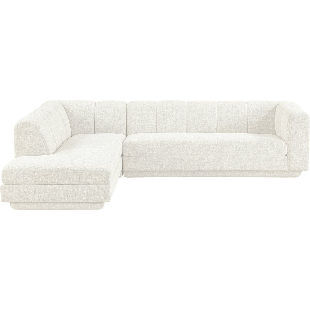 Modari Cream Fabric Upholstered 2pc. Modular Sectional
