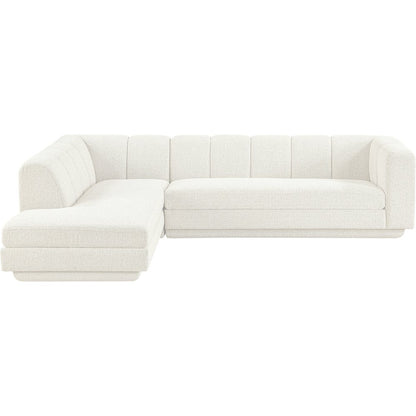 Modari Cream Fabric Upholstered 2pc. Modular Sectional