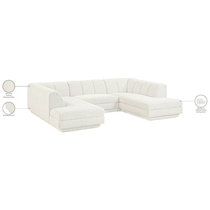 Modari Cream Fabric Upholstered 3pc. Modular Sectional