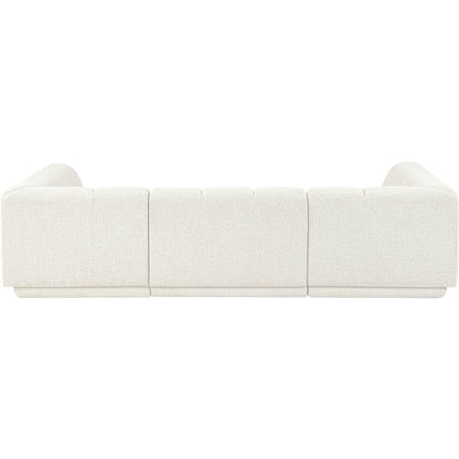 Modari Cream Fabric Upholstered 3pc. Modular Sectional