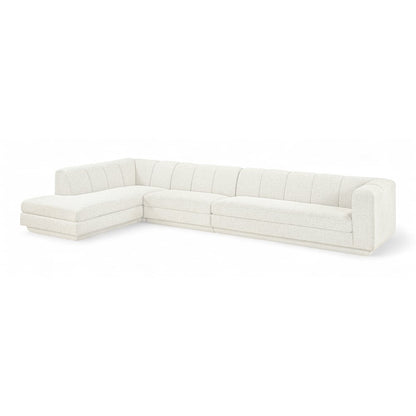 Modari Cream Fabric Upholstered 3pc. Modular Sectional