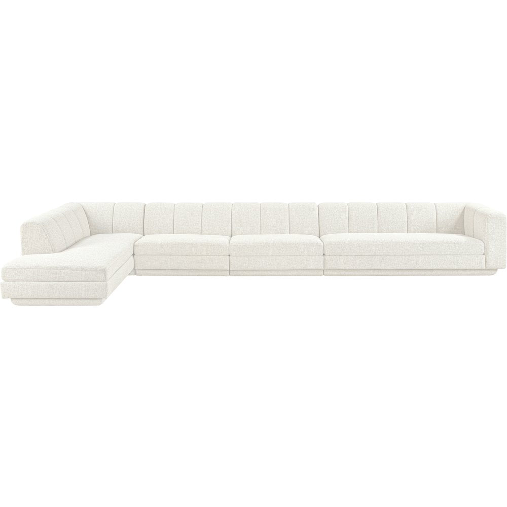 Modari Cream Fabric Upholstered 3pc. Modular Sectional