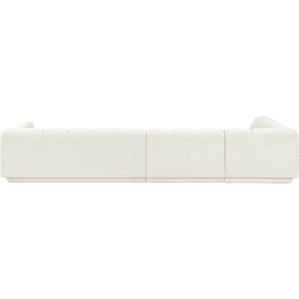 Modari Cream Fabric Upholstered 3pc. Modular Sectional