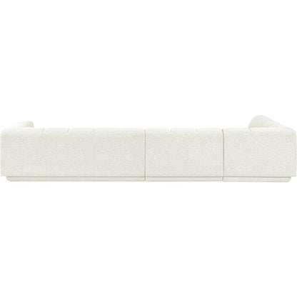 Modari Cream Fabric Upholstered 3pc. Modular Sectional