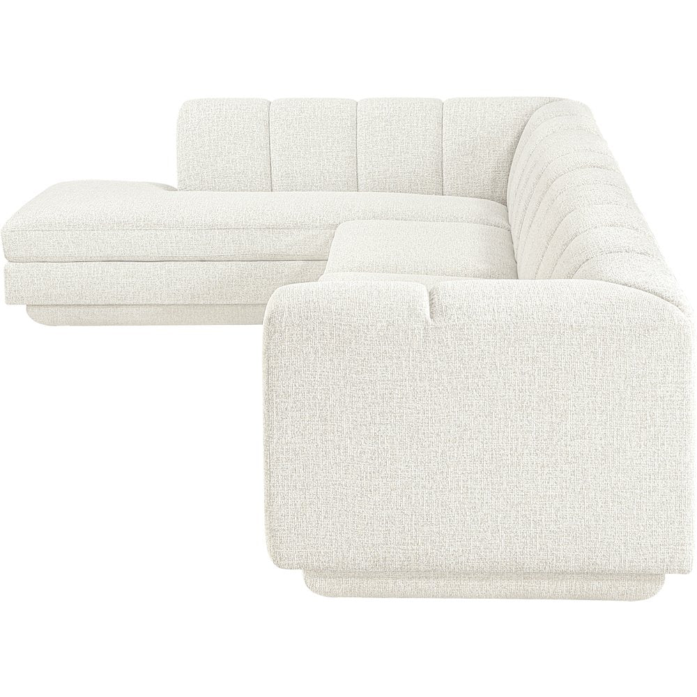 Modari Cream Fabric Upholstered 3pc. Modular Sectional