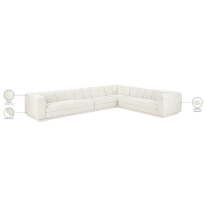 Modari Cream Fabric Upholstered 4pc. Modular Sectional