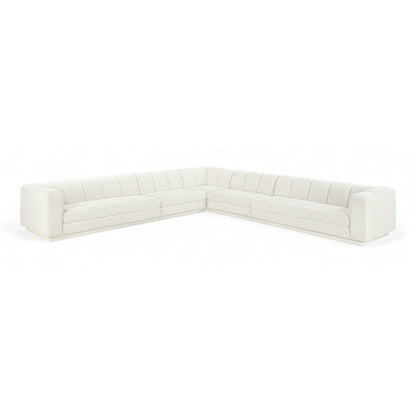 Modari Cream Fabric Upholstered 5pc. Modular Sectional