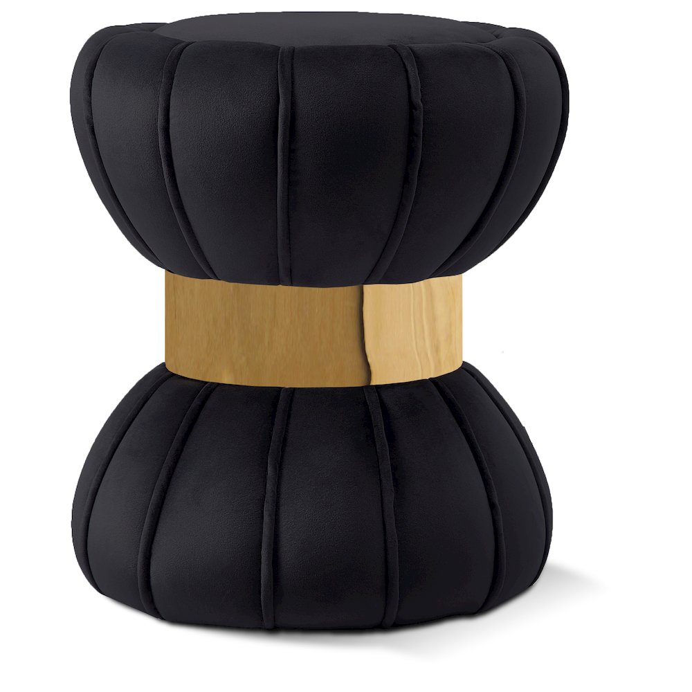 Vino Black Velvet Ottoman/Stool