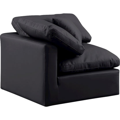 Indulge Black Vegan Leather Corner Chair