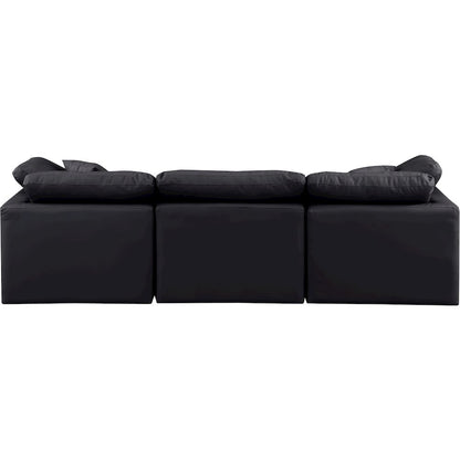 Indulge Black Vegan Leather Modular Sofa