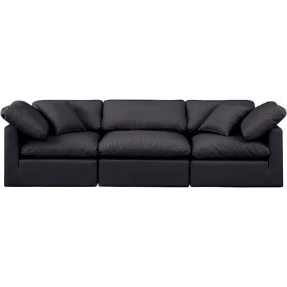 Indulge Black Vegan Leather Modular Sofa