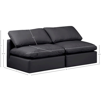 Indulge Black Vegan Leather Modular Sofa
