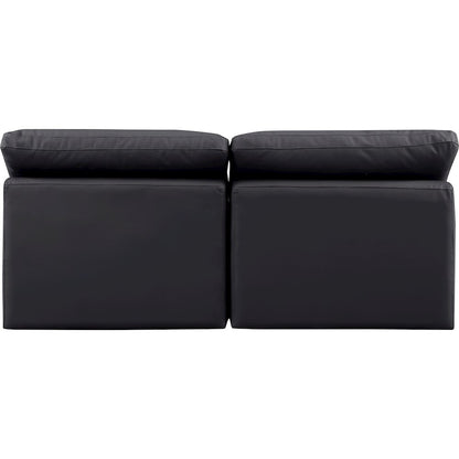 Indulge Black Vegan Leather Modular Sofa