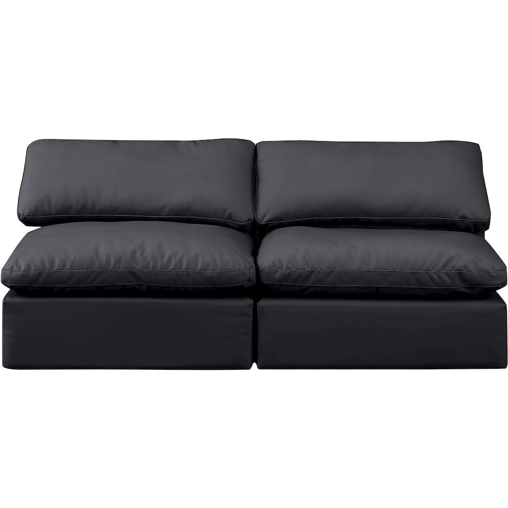 Indulge Black Vegan Leather Modular Sofa
