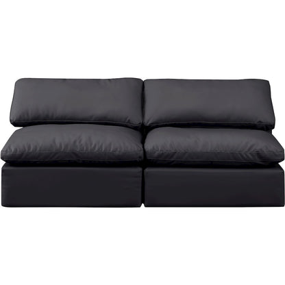 Indulge Black Vegan Leather Modular Sofa